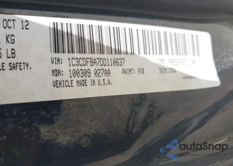 2013 Dodge Dart Rallye from USA, damaged, VIN 1C3CDFBA7DD110637